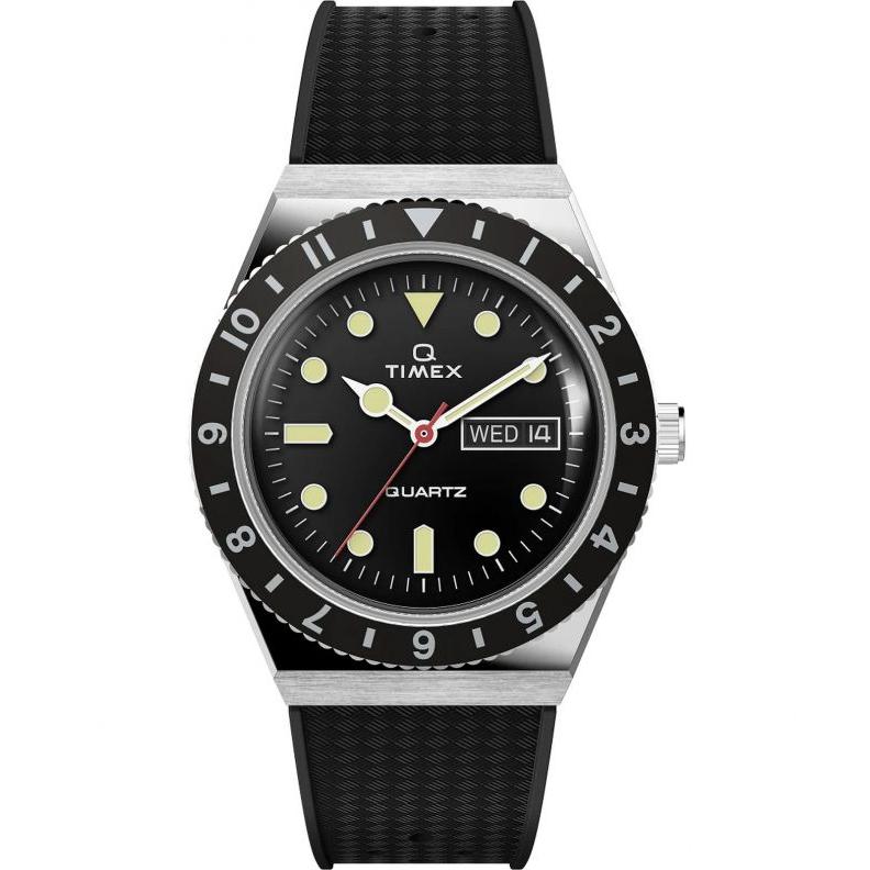 Timex Q Reissue Men's Black Rubber Strap Watch