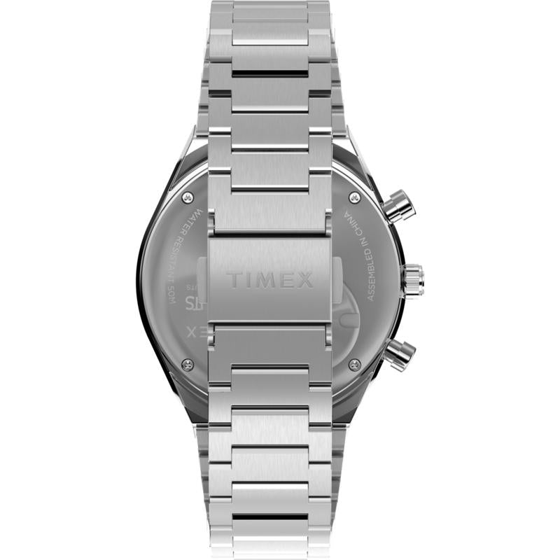 Timex Q Timex Chronograph Stainless Steel Bracelet Watch
