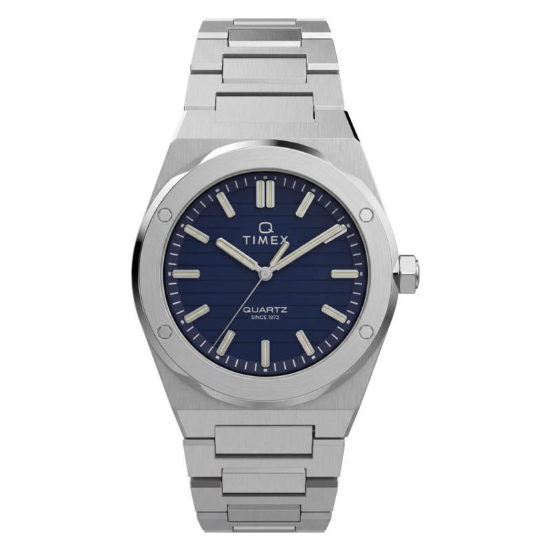 Timex Q Timex Marbella Stainless Steel Bracelet Watch Blue Dial