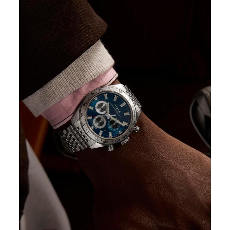 【レア】TIMEX waterburylegacy41mm ティファニーブルー Timex Waterbury Traditional Chronograph 41mm Stainless Steel Watch