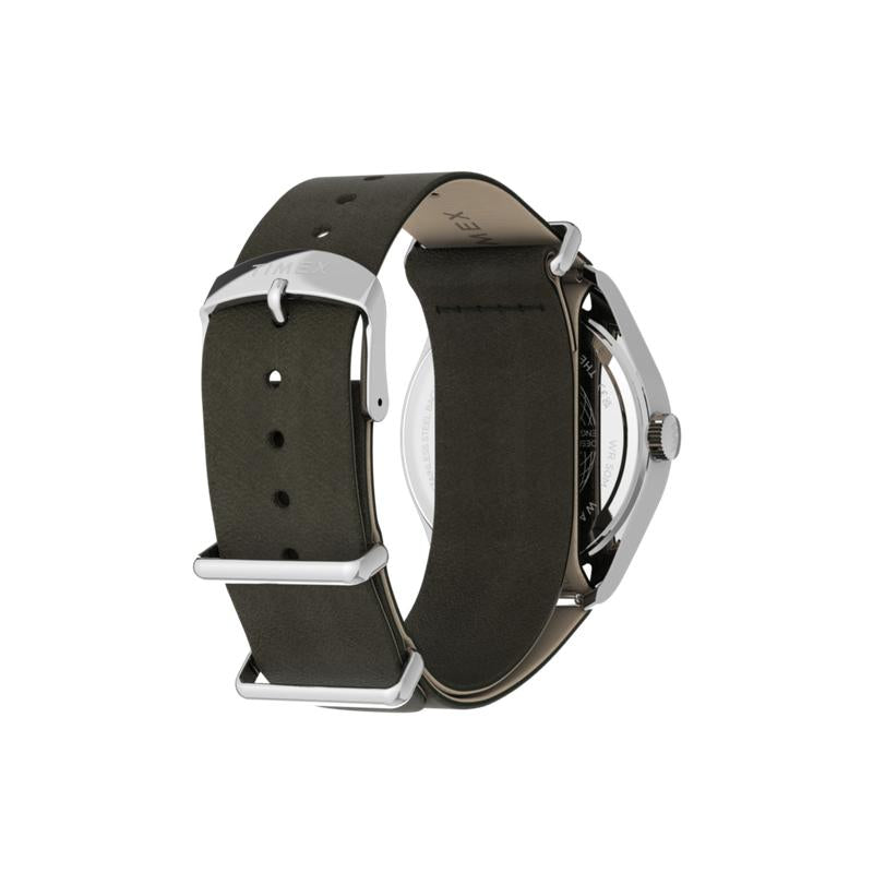 Timex Weekender New England Leather Strap Watch Green Strap