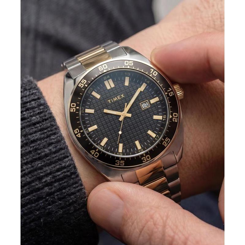 Timex Weston Stainless Steel Bracelet Watch Black Dial