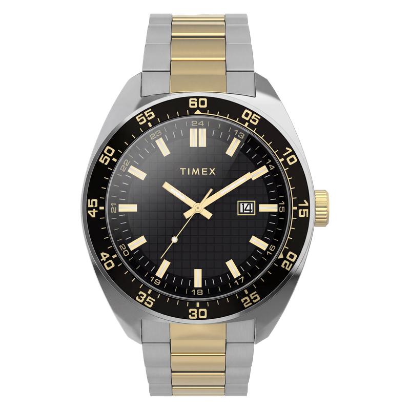 Timex Weston Stainless Steel Bracelet Watch Black Dial