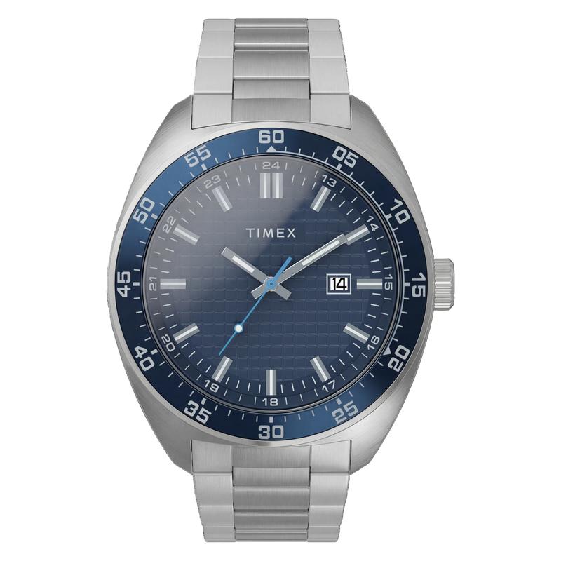 Timex Weston Stainless Steel Bracelet Watch Blue Dial