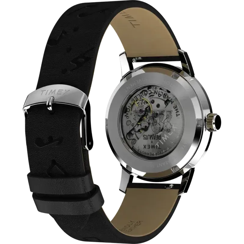 Timex x Peanuts Marlin® Automatic Saxophonist 40mm Leather Strap Watch