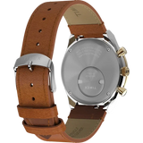 Timex® Chronograph 40mm Leather Strap Watch