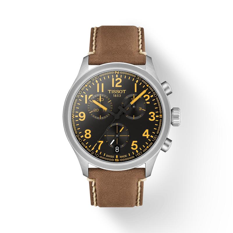 Tissot Chrono Black Dial Tan Leather Watch T116.417.16.052.01