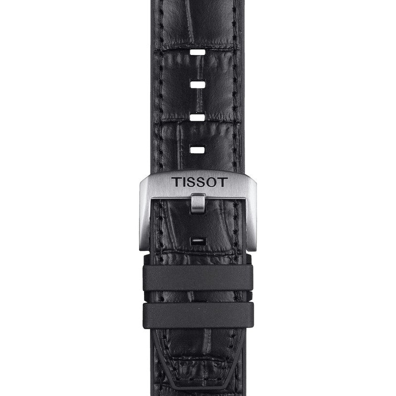 Tissot Official Black Leather and Rubber Parts Strap Lugs 22mm