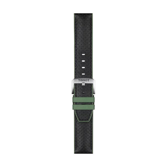 Tissot Official Green Leather and Rubber Strap Lugs 22mm