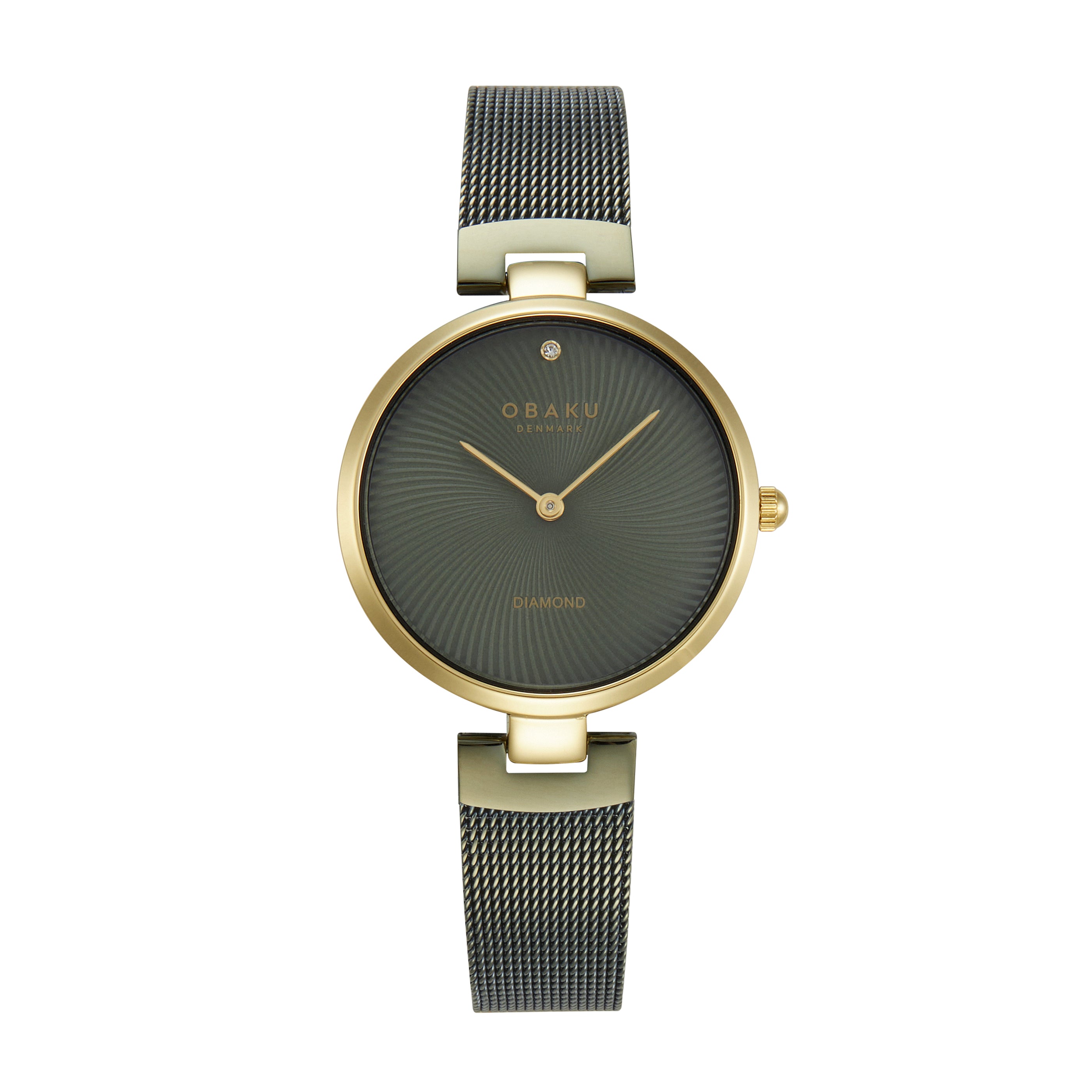 Obaku Diamant - Green Dial Stainless Steel Ladies Watch V256LXGEME