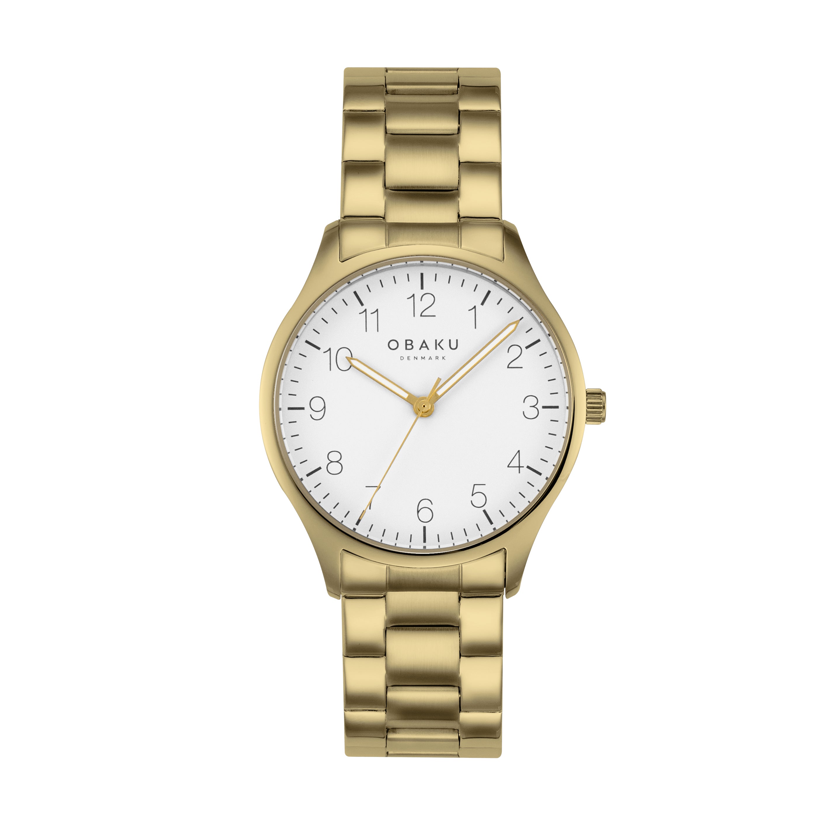 Obaku Falke Cider - Stainless Steel Gold PVD Strap White Dial Watch V260GXGWSG-DAF