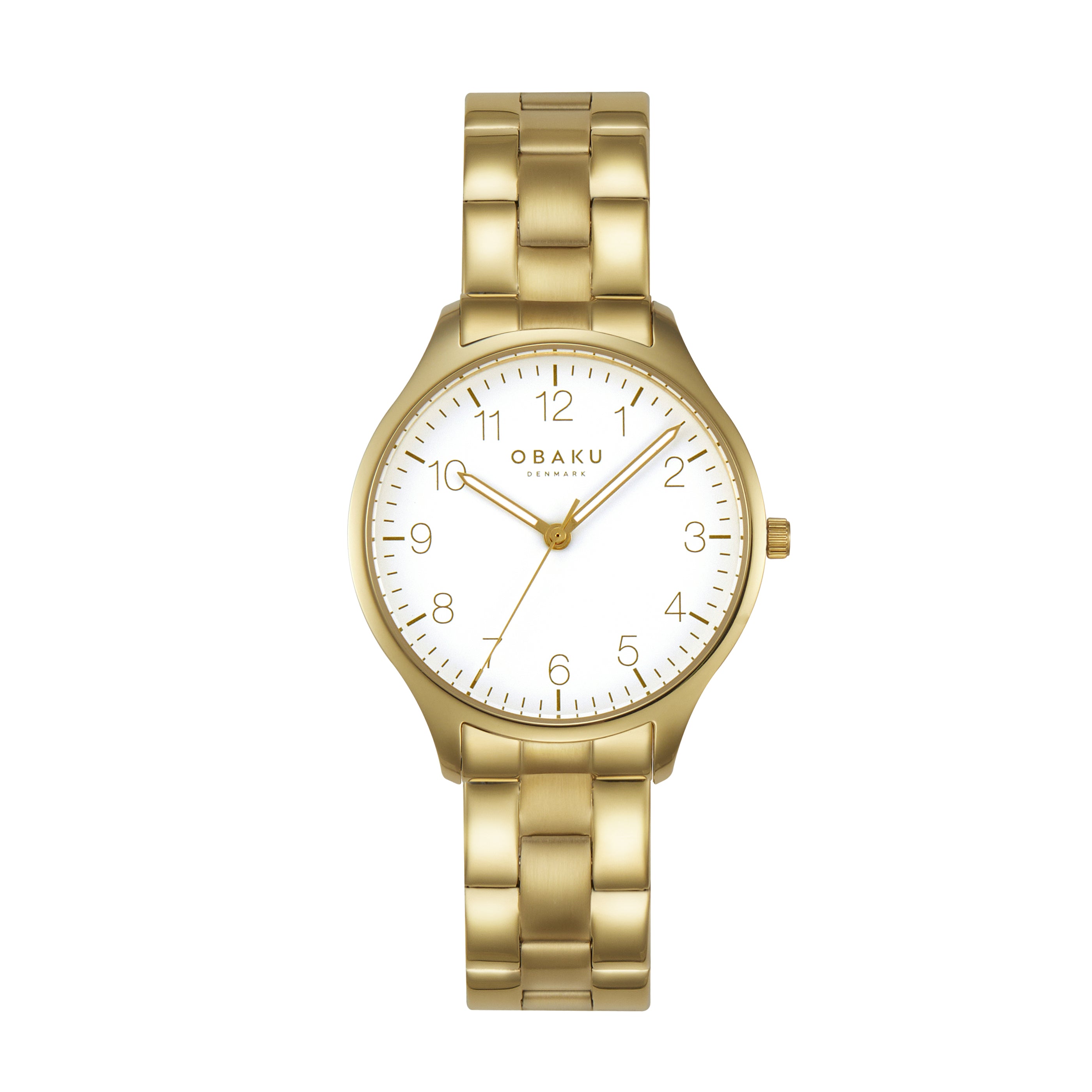 Obaku Falke Lille - Gold PVD White Dial Watch V260LXGWSG-DAF