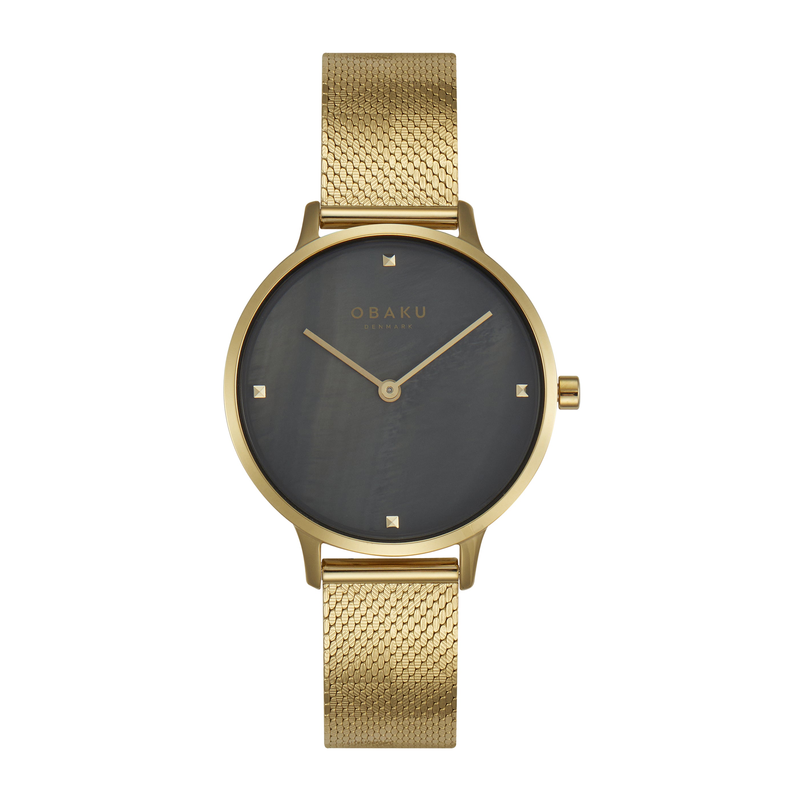 Obaku Figen Dijon - Stainless Steel Gold PVD Black Dial Watch