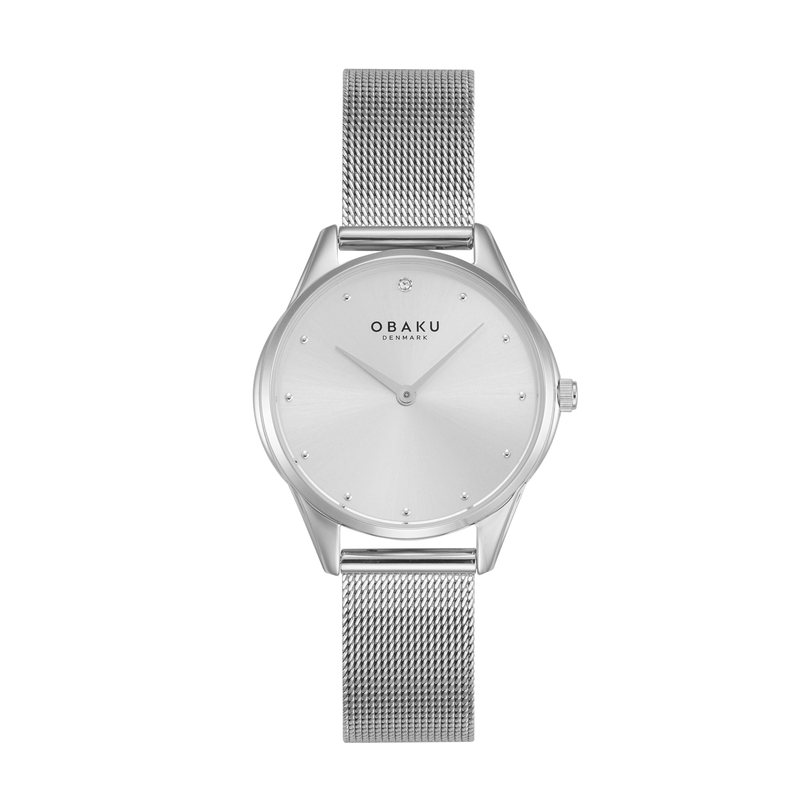 Obaku Smykke - Stainless Steel Mesh Strap Silver Dial Watch V297LXCIMC-DS