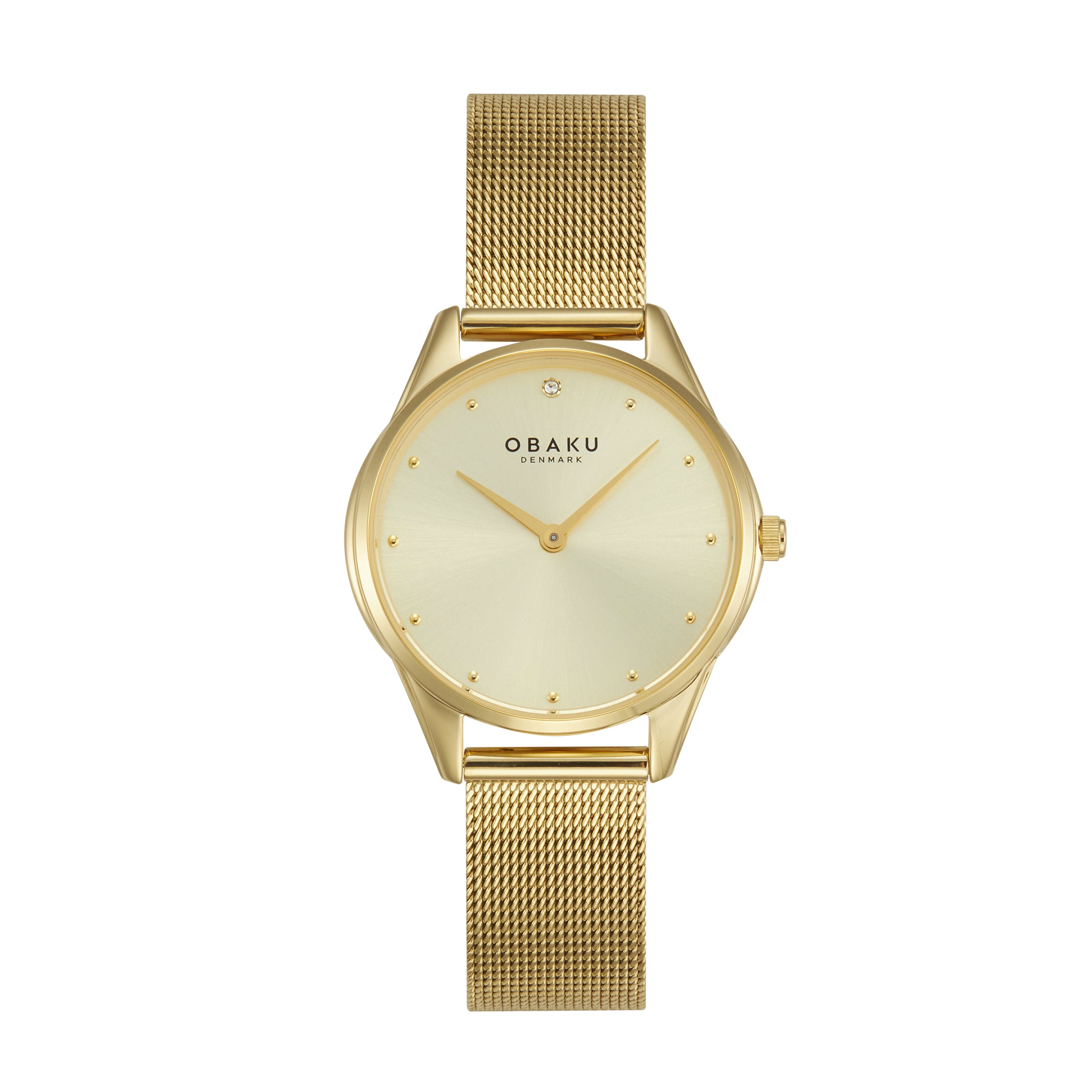 Obaku Smykke - Stainless Steel Gold PVD Champagne Dial Watch V297LXGGMG-DS