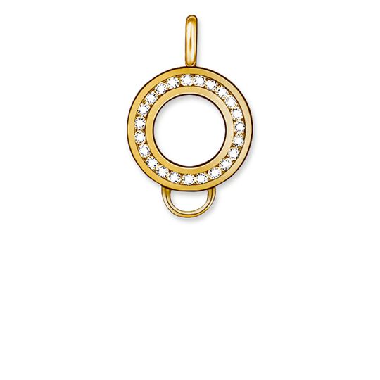 Yellow Gold Round CZ Channel Set Charm Carrier