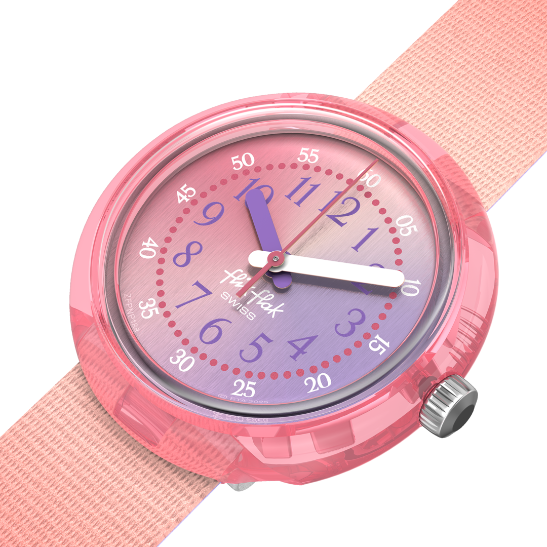Flik Flak Quench In Pink FPNP188 Quartz Watch Pink Dial 31.85 mm