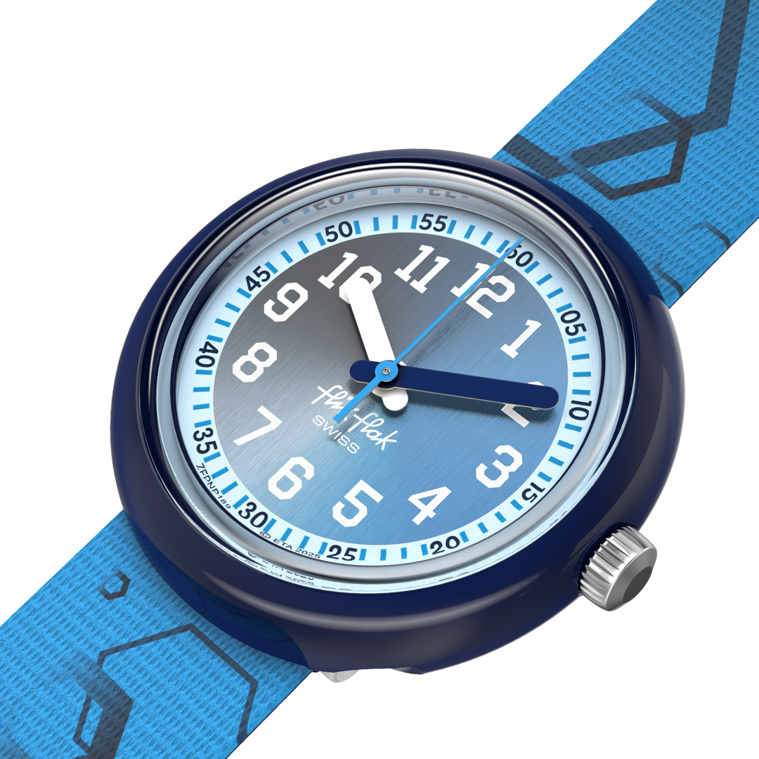 Flik Flak Quench In Blue FPNP189 Quartz Watch Blue Dial 31.85 mm