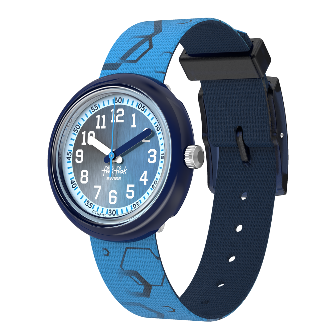 Flik Flak Quench In Blue FPNP189 Quartz Watch Blue Dial 31.85 mm