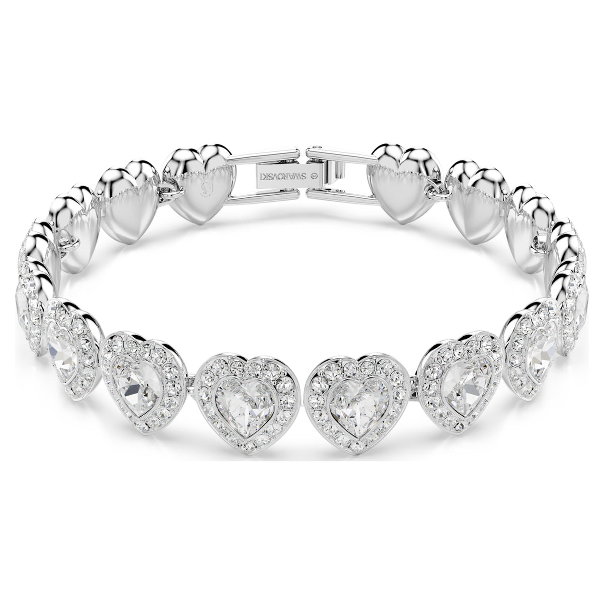 Swarovski Ariana Grande Heart White Mixed Cuts Rhodium Plated Bracelet