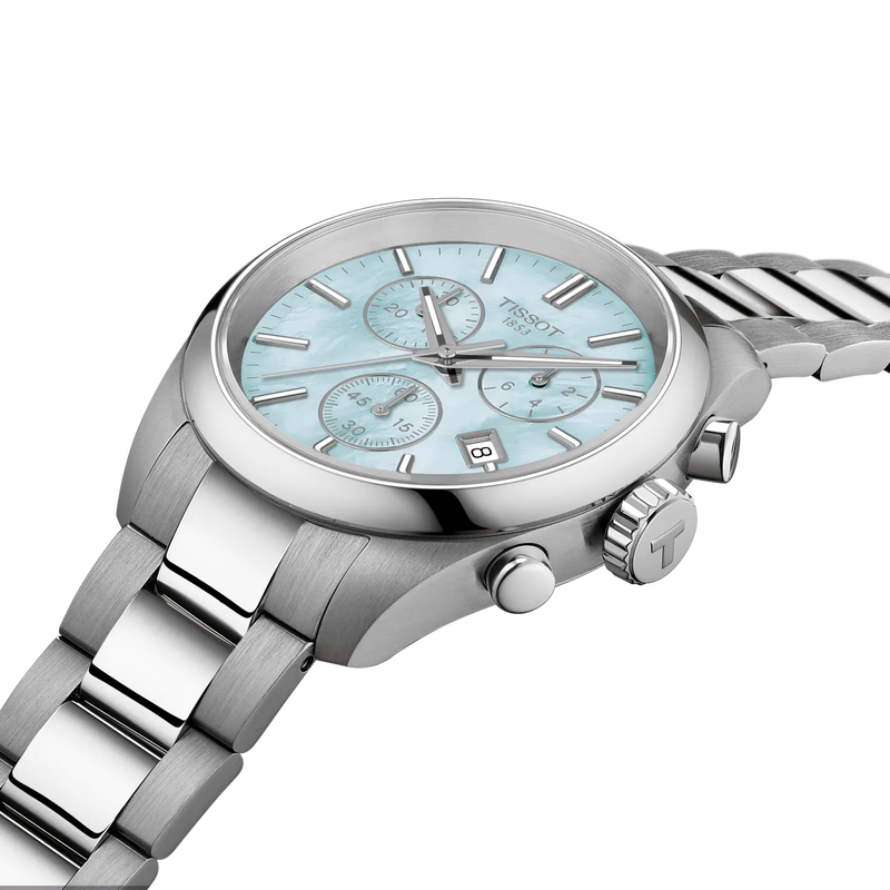 Tissot PR 100 36mm Quartz Chronograph Blue Mother-of-Pearl Dial