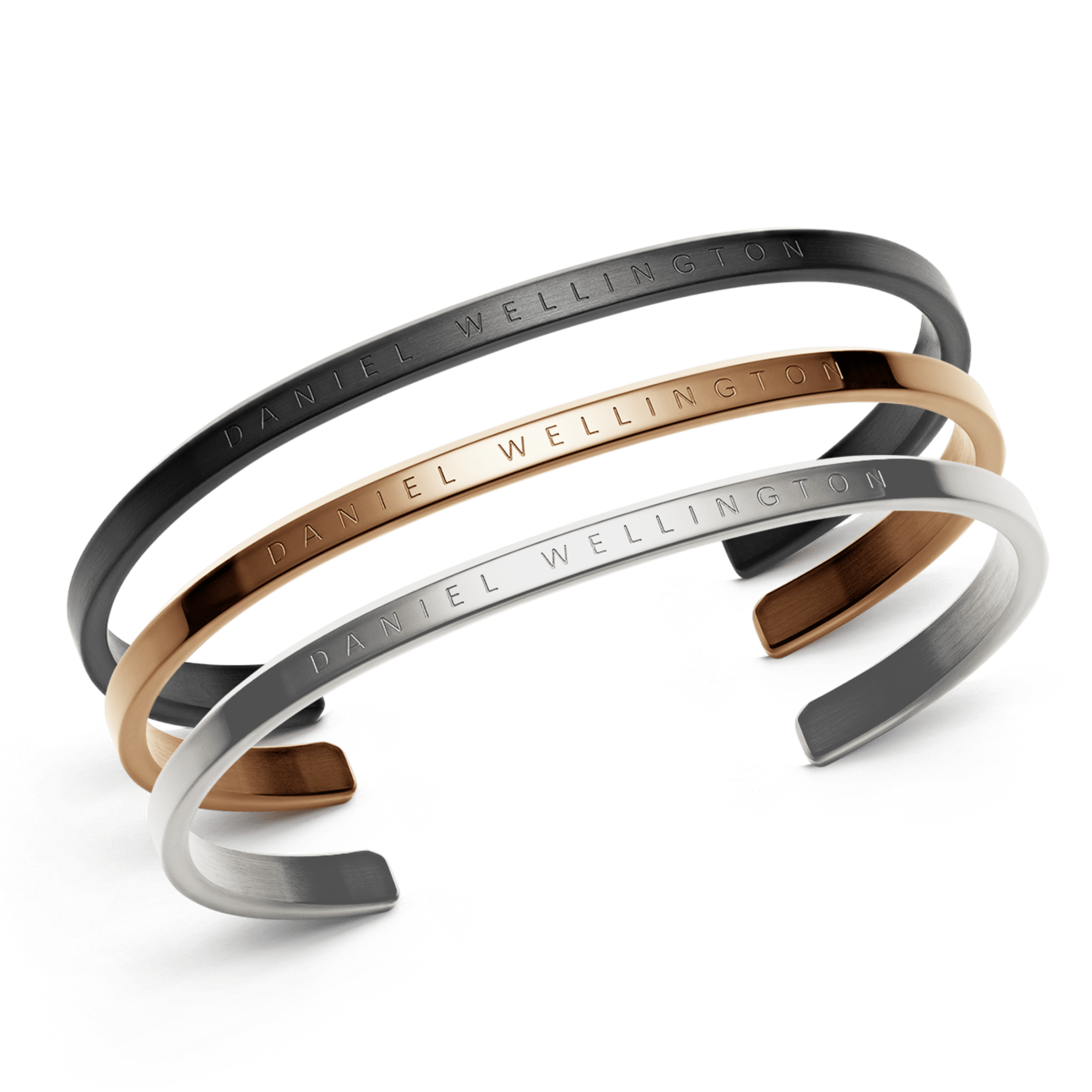 Daniel Wellington Bundle : Classic Bracelet Black + Rose Gold + Silver