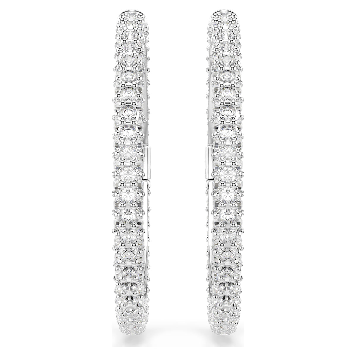 Swarovski Dextera Round Cut White Rhodium Plated Hoop Earrings