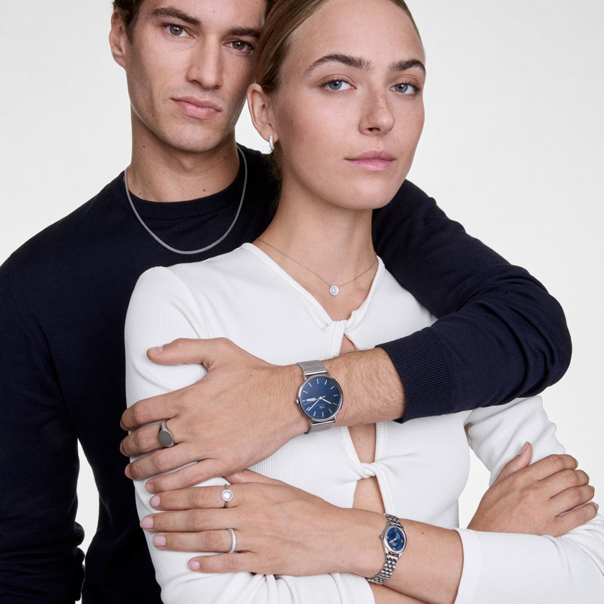 Daniel Wellington Bundle : Classic Day & Ophelia Mini Arctic Silver Set