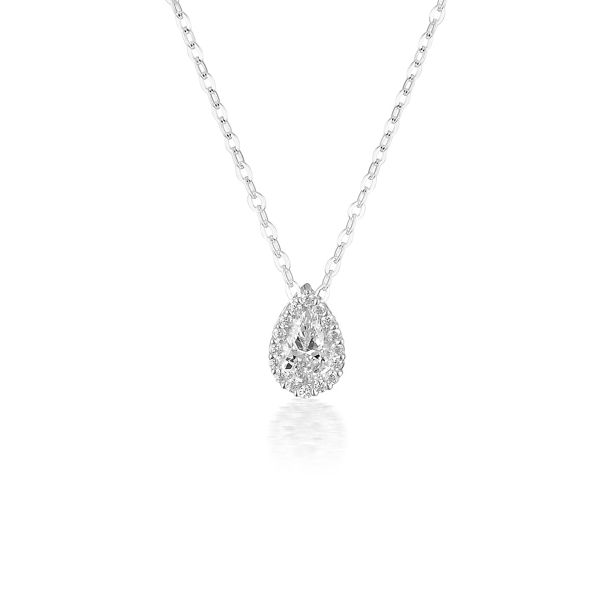 Eclat Monaco Halo Pear Zirconia Pendant