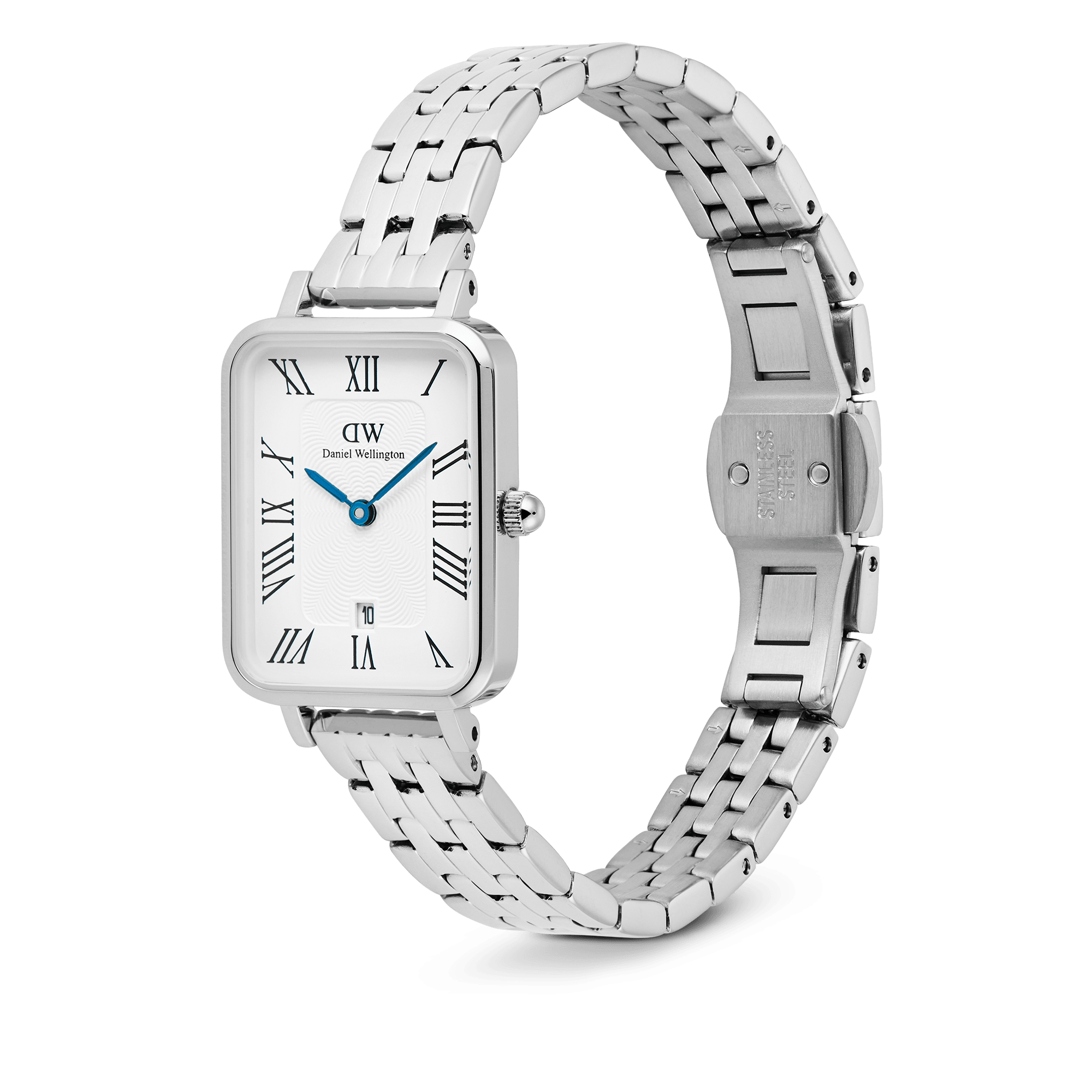 Daniel Wellington Bundle : Quadro 5-Link + Classic Lumine Bracelet Silver Set