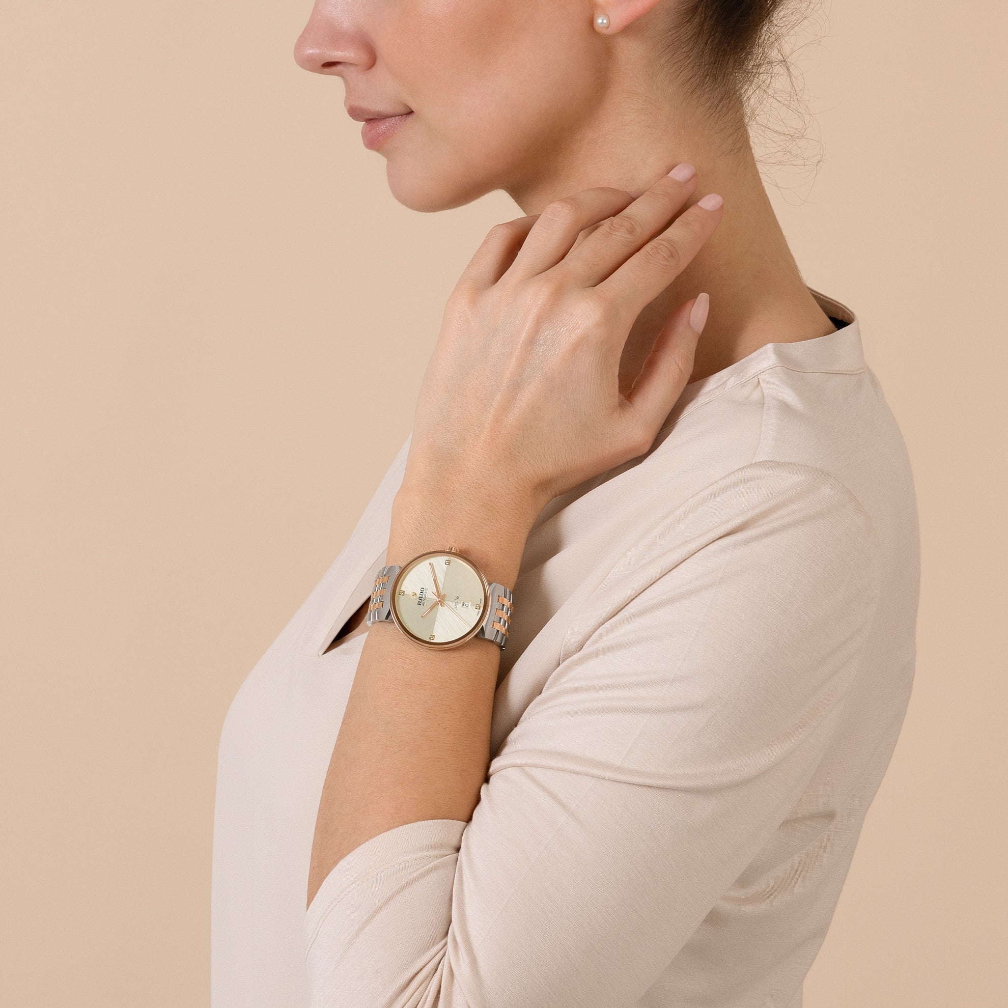 Rado Florence Automatic Watch R48903703 Rose Gold Champagne Dial