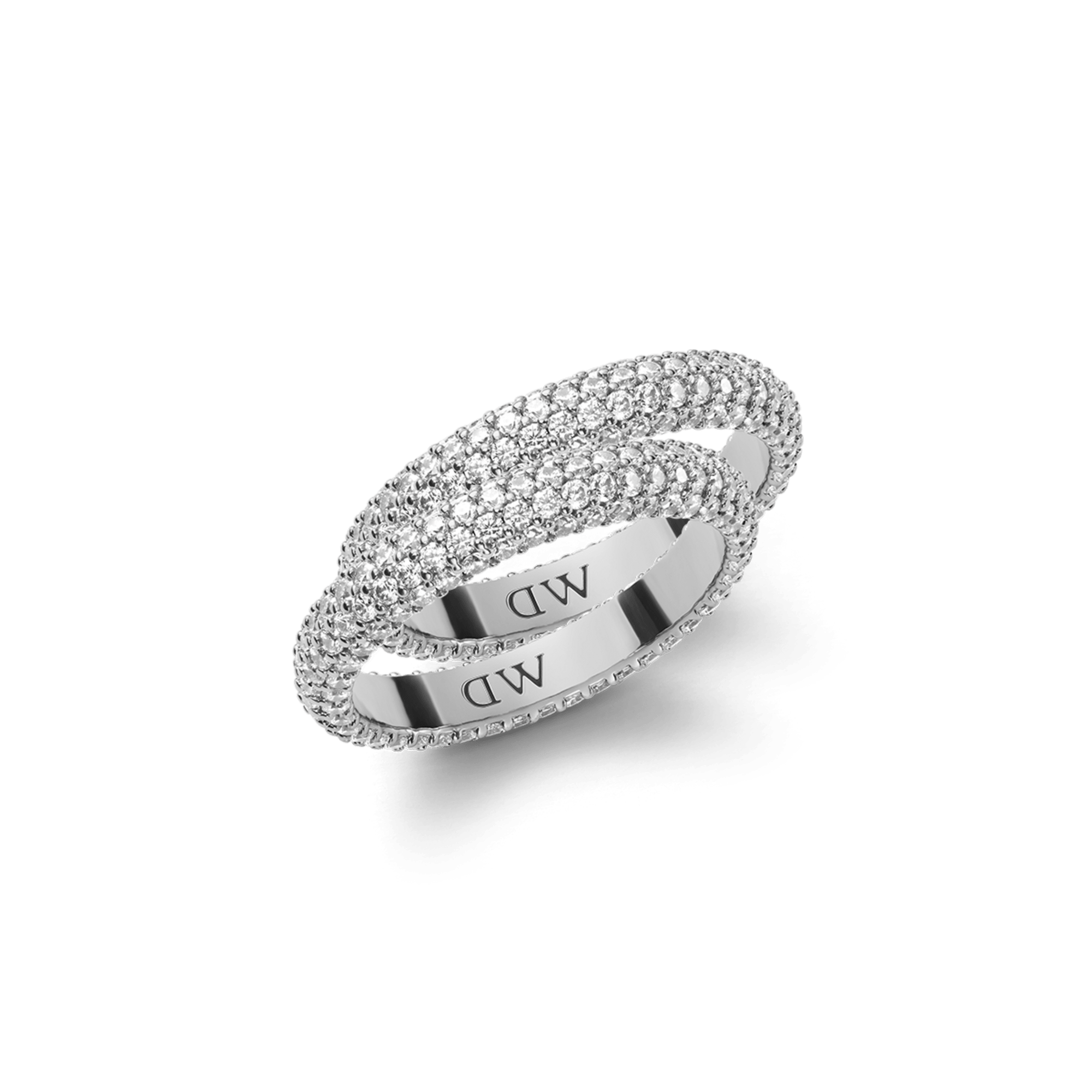 Daniel Wellington Bundle : Pavé Crystal Ring Silver Set