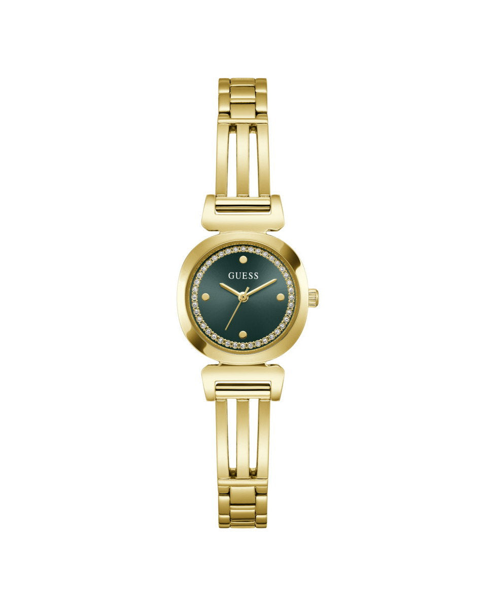 Guess Cecelia GW1083L7 Women's Square Watch Gold Case Green Dial