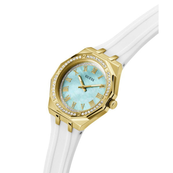 Guess Ladies Trend GW0872L1 Women's Octagonal Watch Silver Case Green Dial