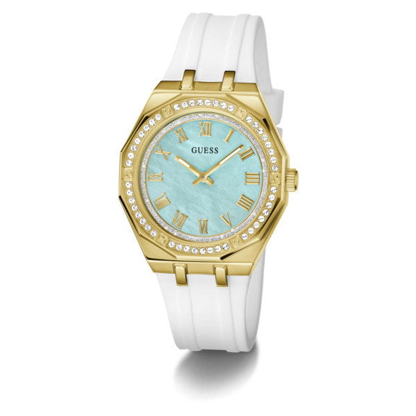 Guess Ladies Trend GW0872L1 Women's Octagonal Watch Silver Case Green Dial