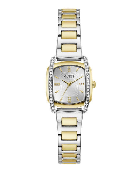 Guess ETTA GW1096L3 Women's Square Watch Bicolor Case Silver Dial