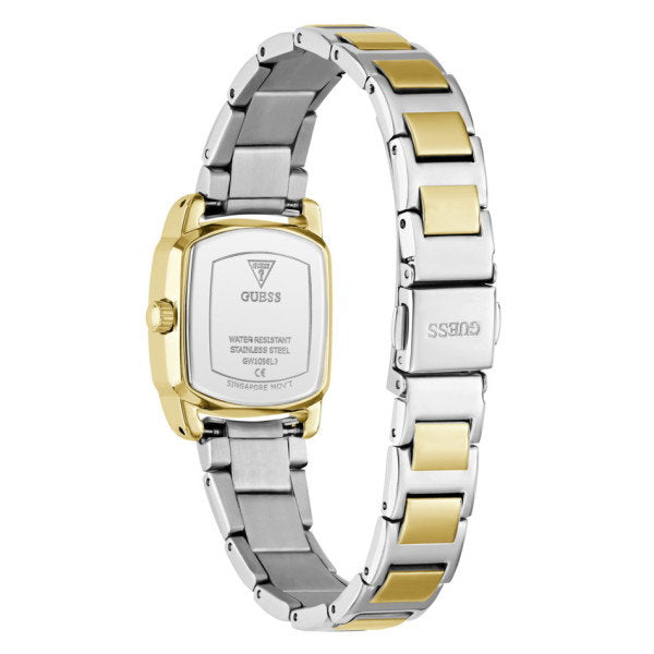 Guess ETTA GW1096L3 Women's Square Watch Bicolor Case Silver Dial