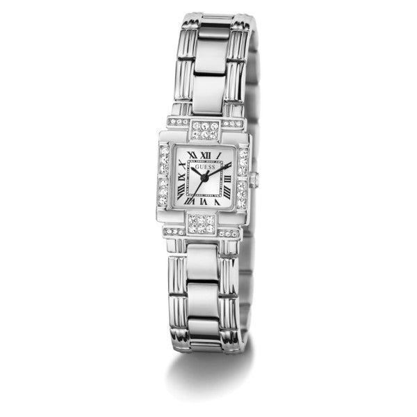 Guess Taylor GW1157L1 Women's Square Watch Silver Case White Dial