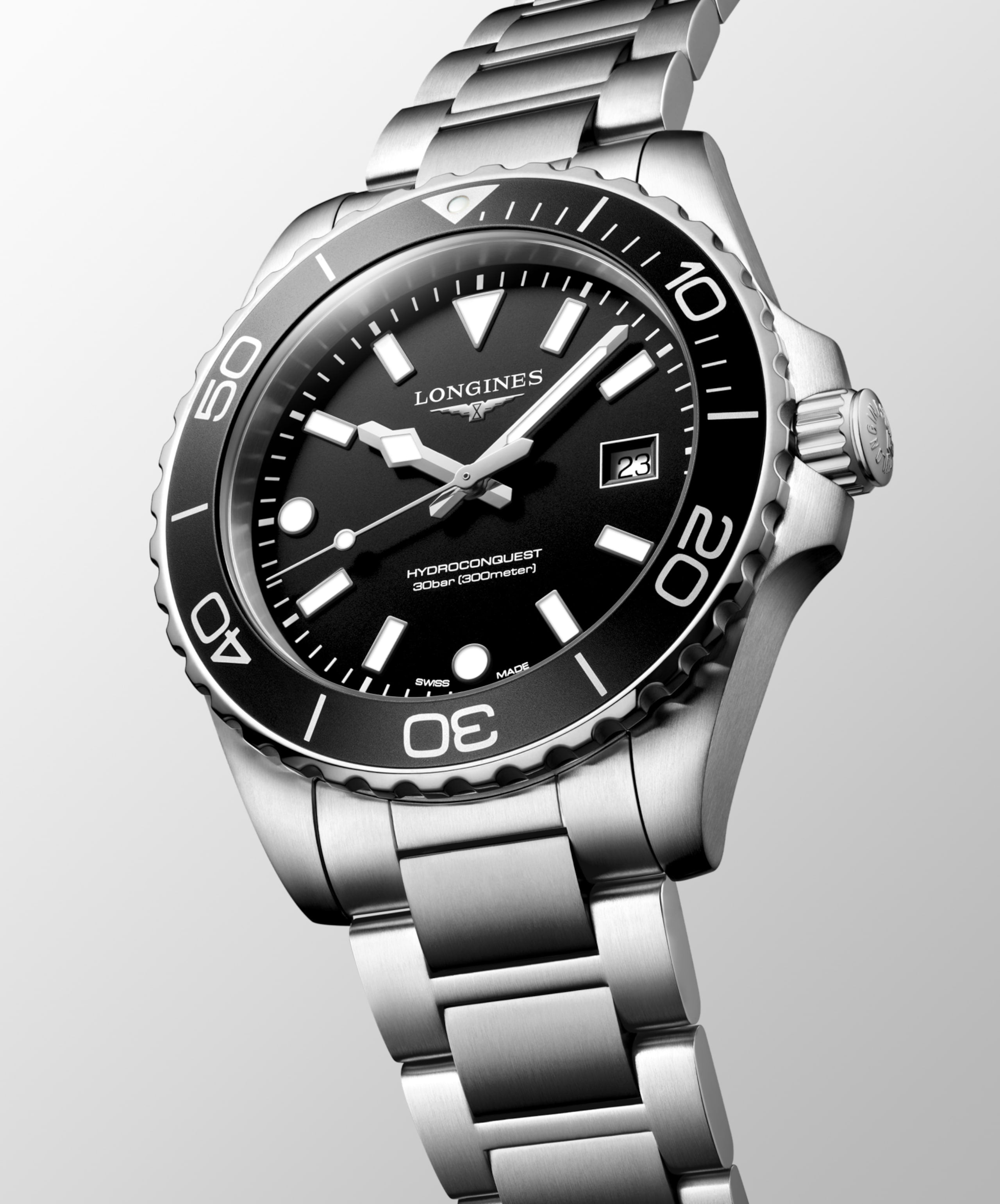 Longines HydroConquest L3.769.4.56.6 Quartz Watch Black Dial