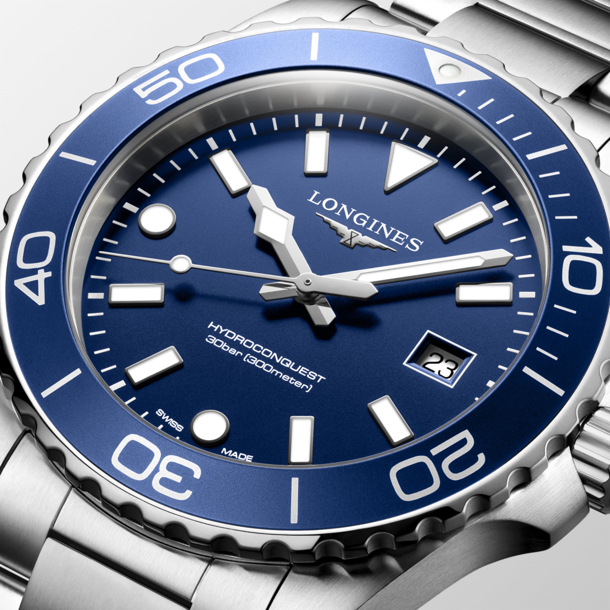 Longines HydroConquest L3.769.4.96.6 Men's Quartz Watch Blue Dial