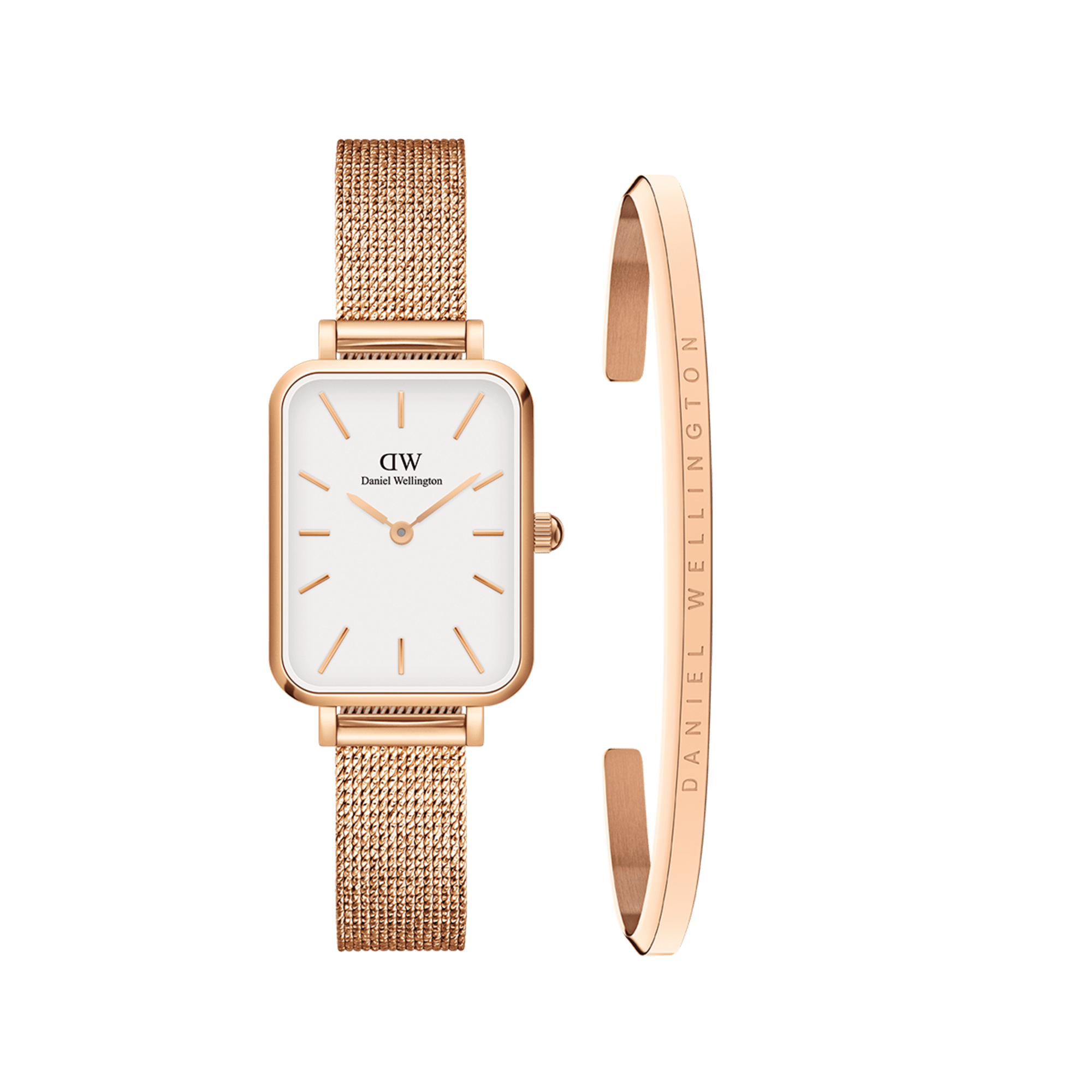 Daniel Wellington Bundle : Quadro Pressed Melrose White + Classic Bracelet