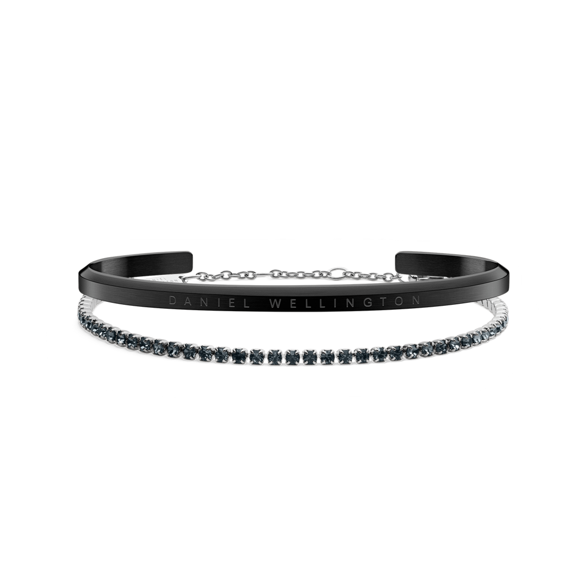 Daniel Wellington Bundle : Classic Bracelet Black & Tennis Bracelet Nightfall Silver