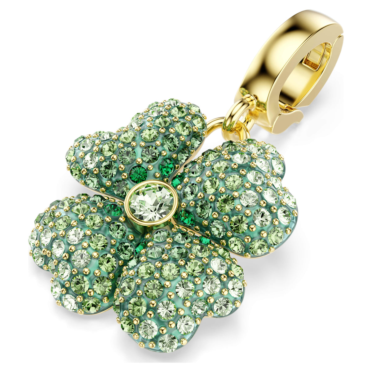 Swarovski Idyllia Clover Green 18K Gold Finish Charm