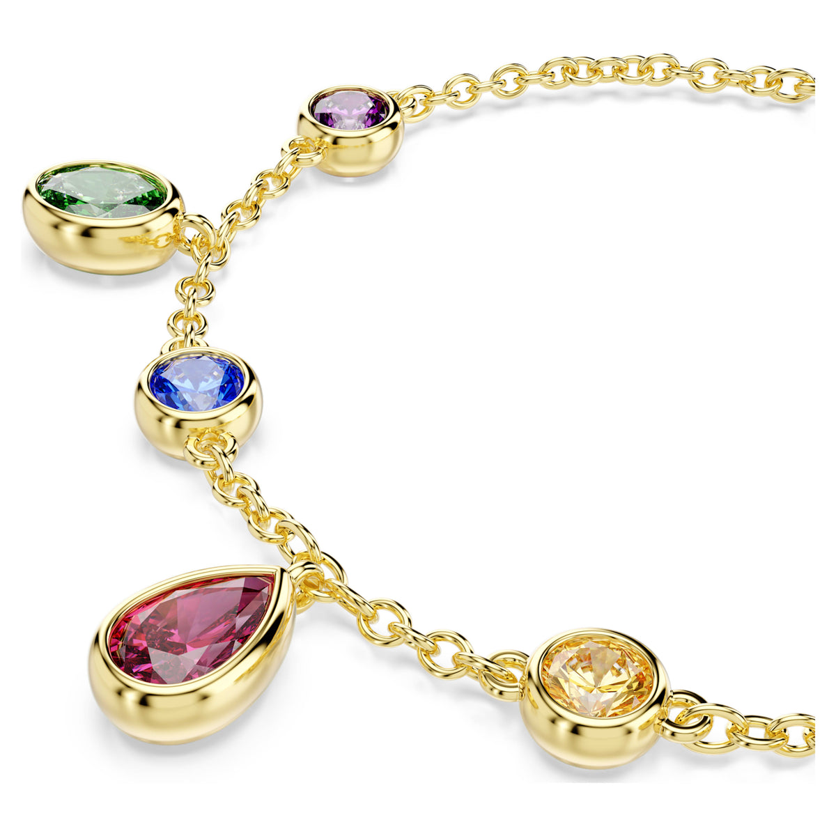 Swarovski Imber Multicolored Mixed Cuts 18K Gold Finish Bracelet