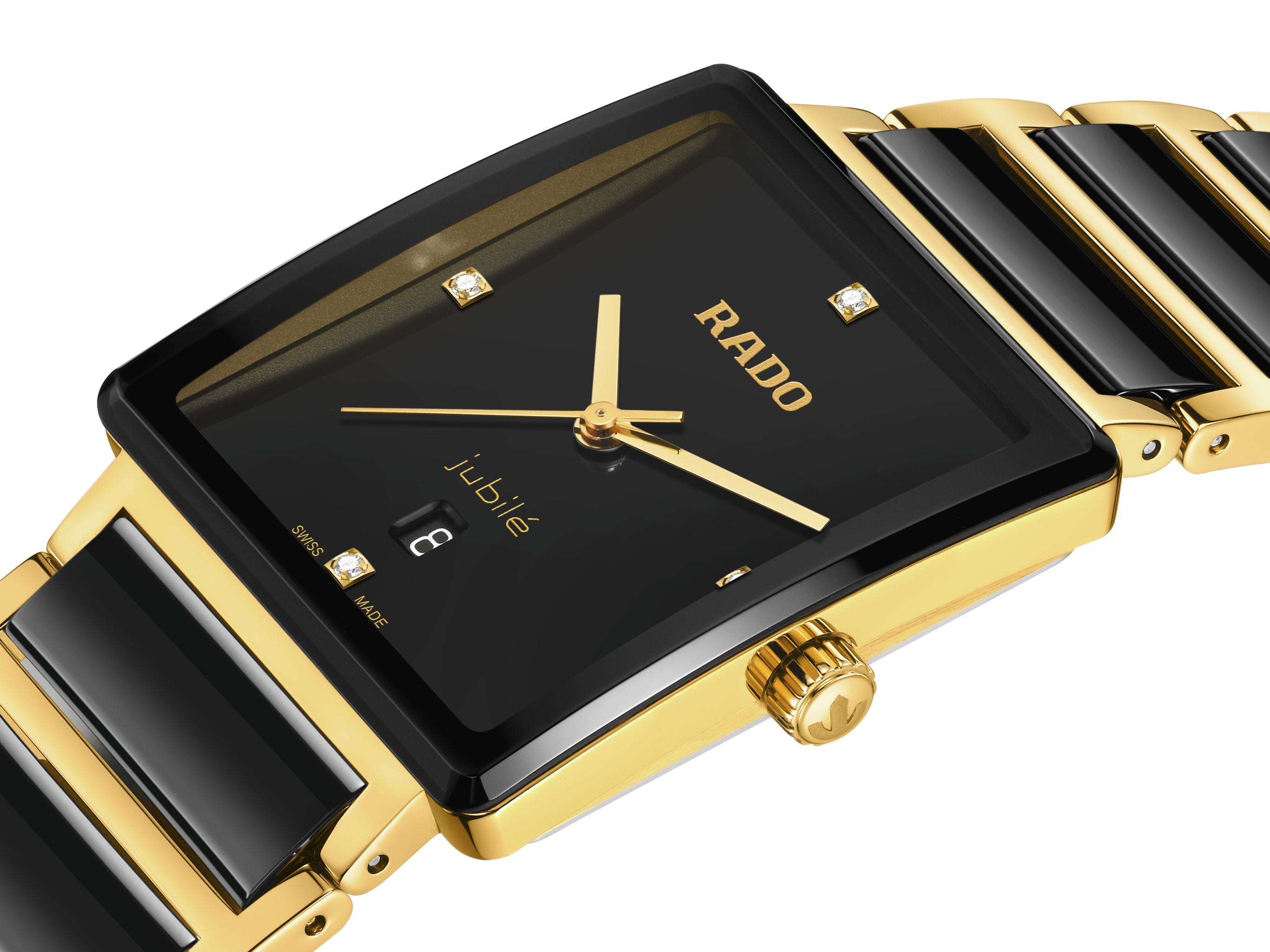 Rado Integral R20256712 Quartz Watch Black Dial Diamonds