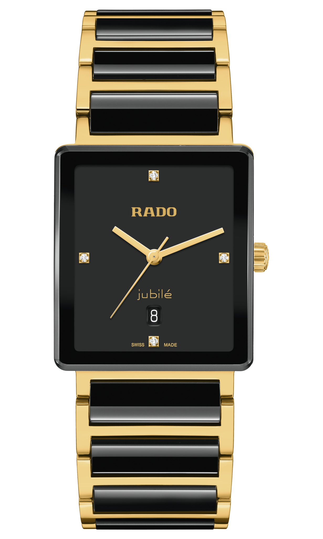 Rado Integral R20256712 Quartz Watch Black Dial Diamonds