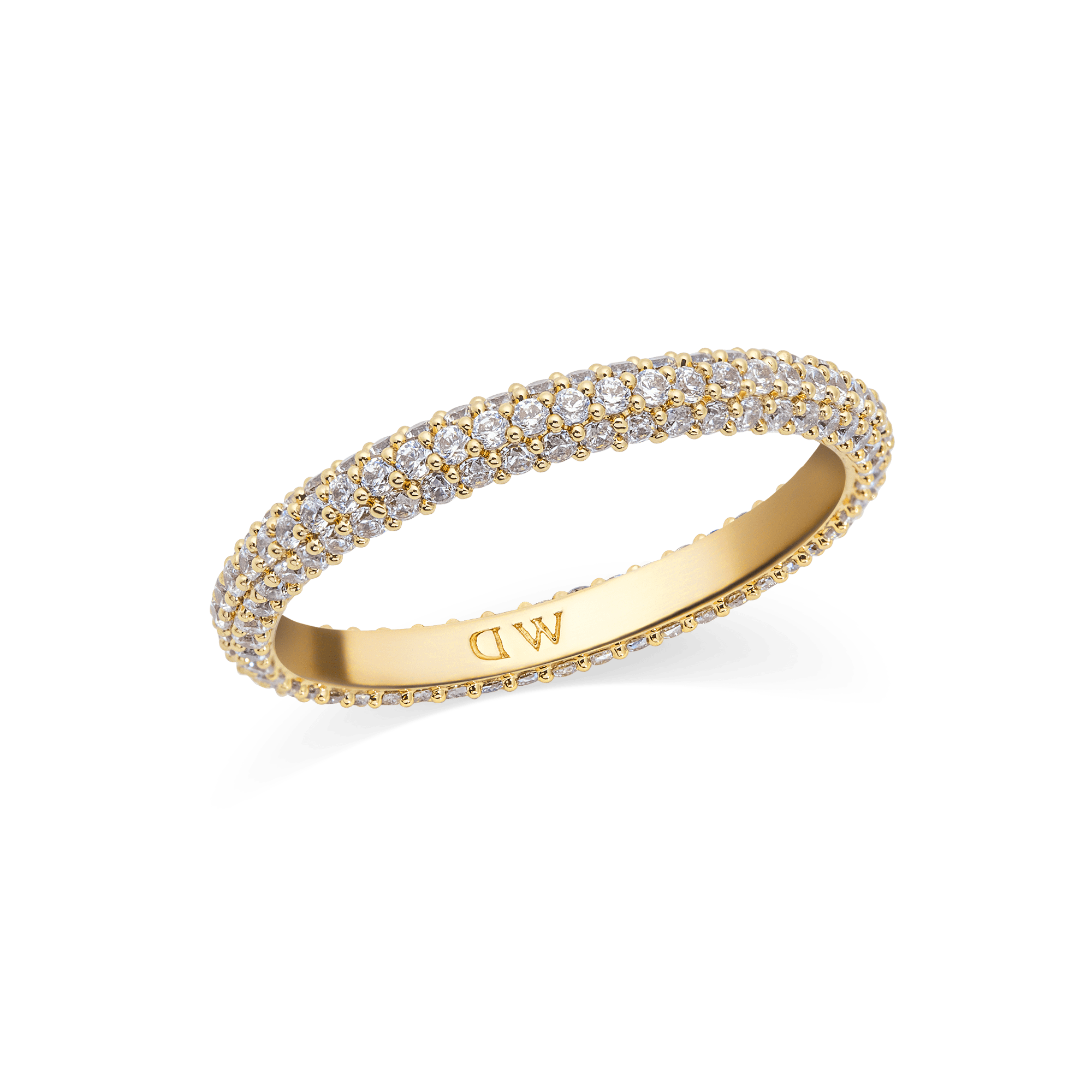 Daniel Wellington Bundle : Quadro Roman Numerals Date + Pavé Ring 3mm Gold Set