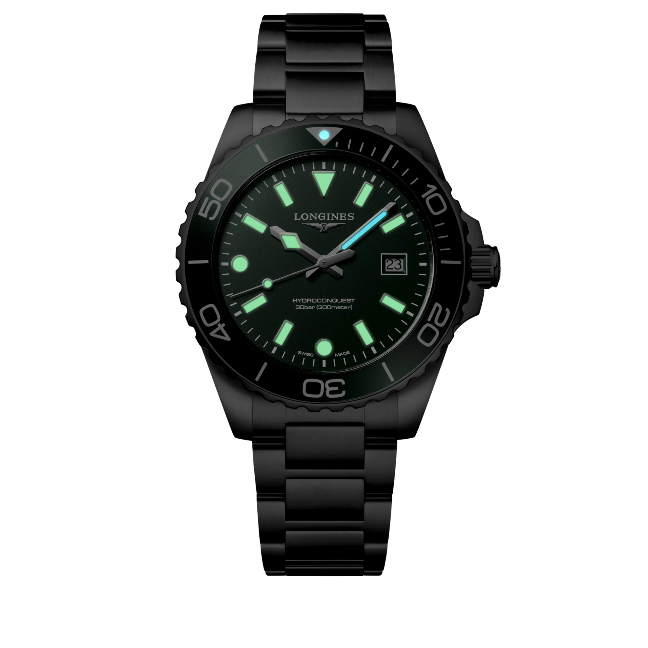 Longines HydroConquest L3.769.4.06.6 Quartz Watch Green Dial