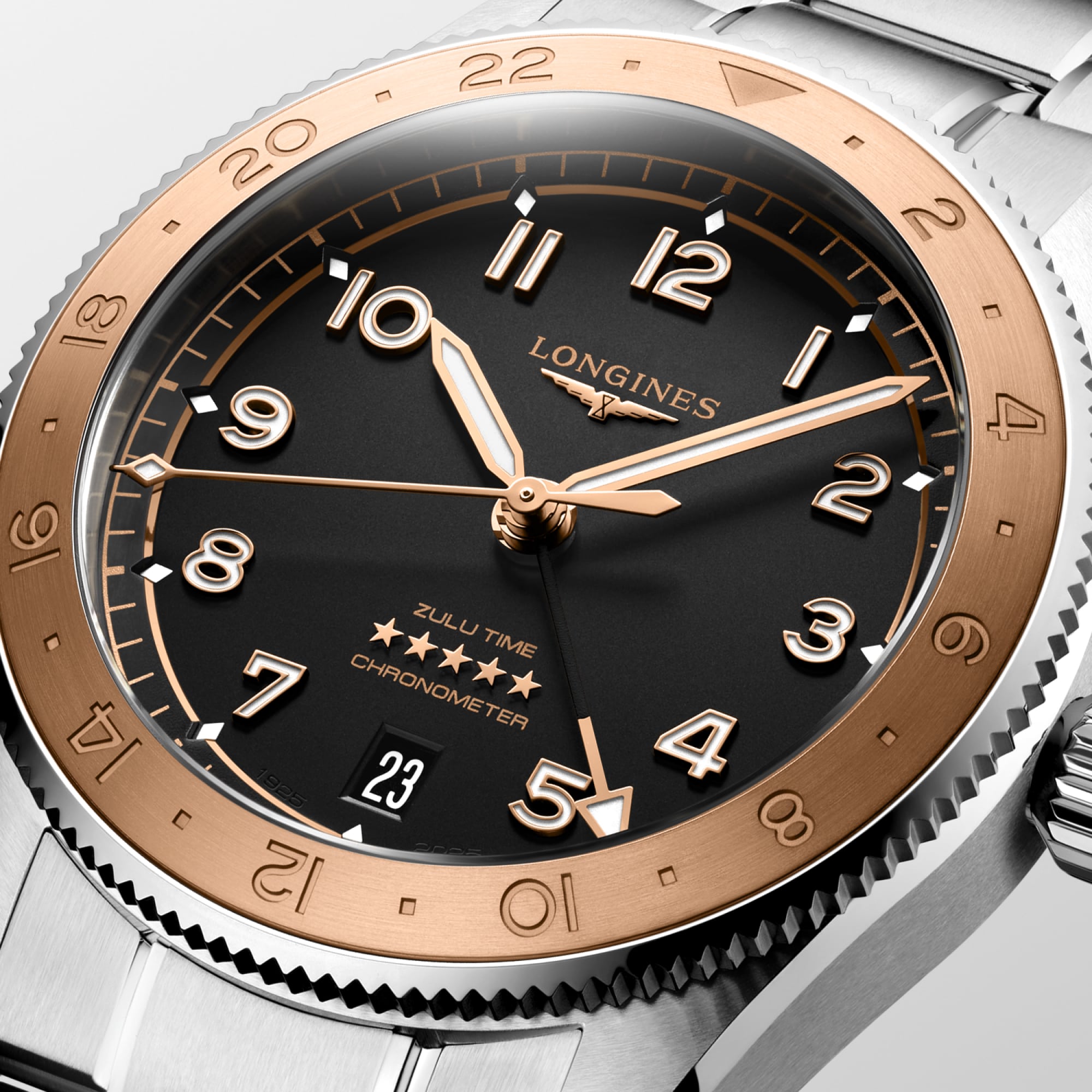 Longines Spirit Zulu Time L3.803.5.53.6 Automatic Watch Black Dial