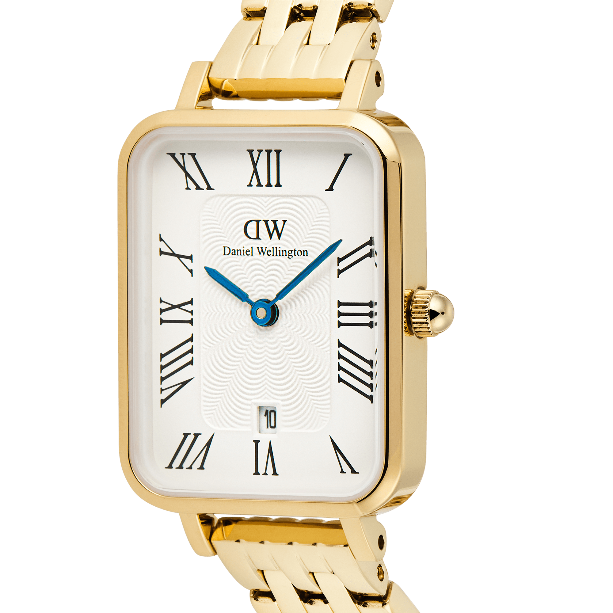 Daniel Wellington Bundle : Quadro Roman Numerals Date + Classic Lumine Bracelet Gold Set